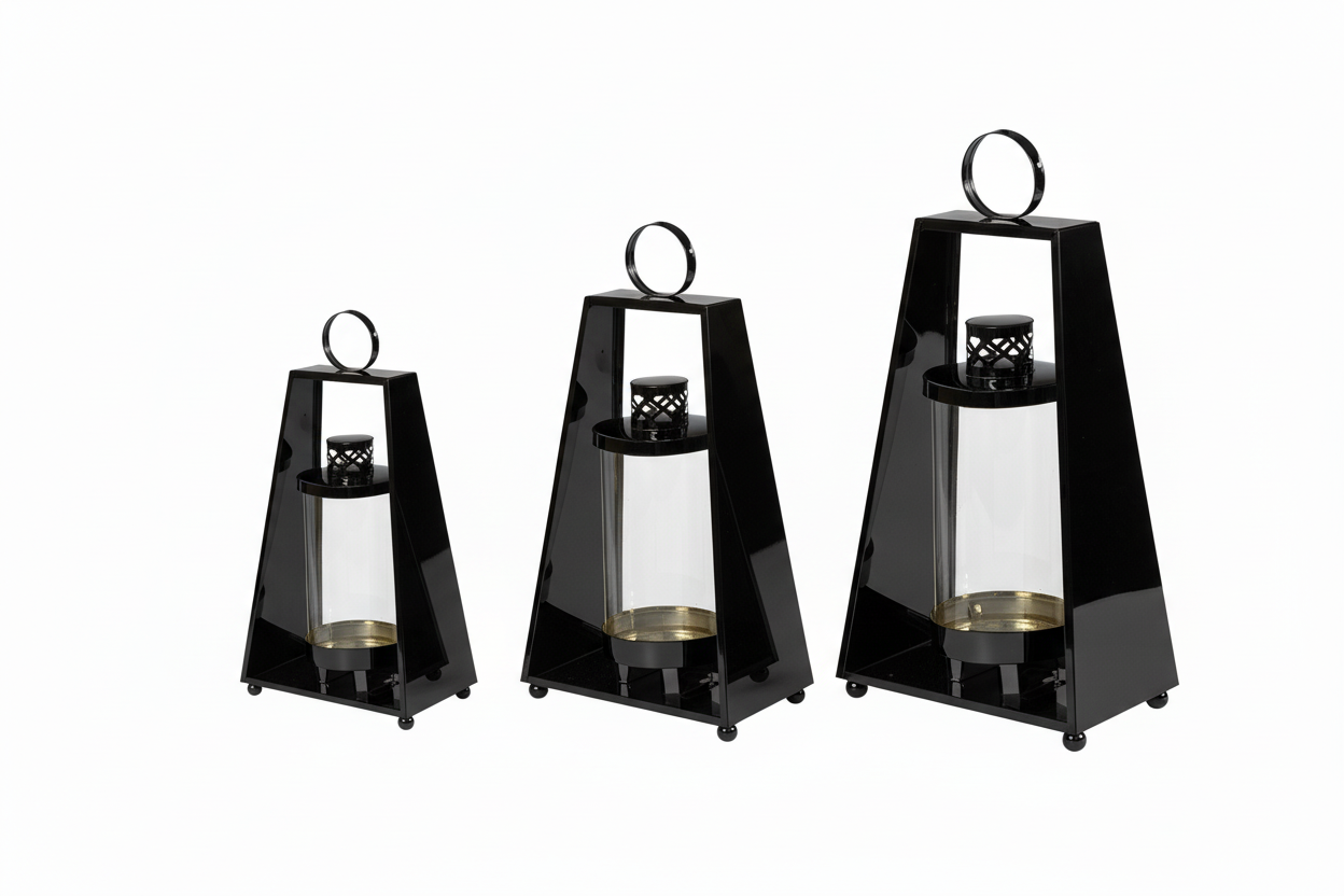 Czarne znicze trapezowe 30cm, 35cm, 40cm