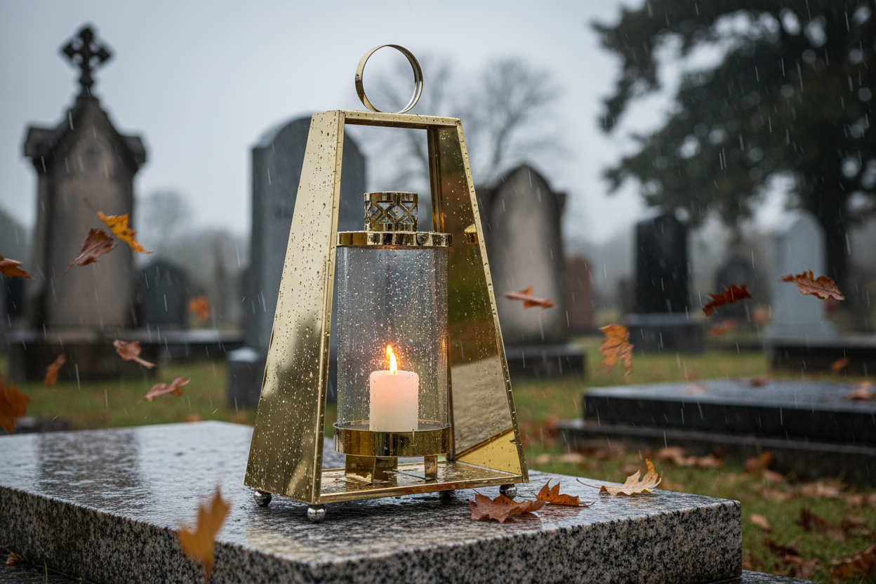 Wytrzymały złoty znicz w trudnych warunkach