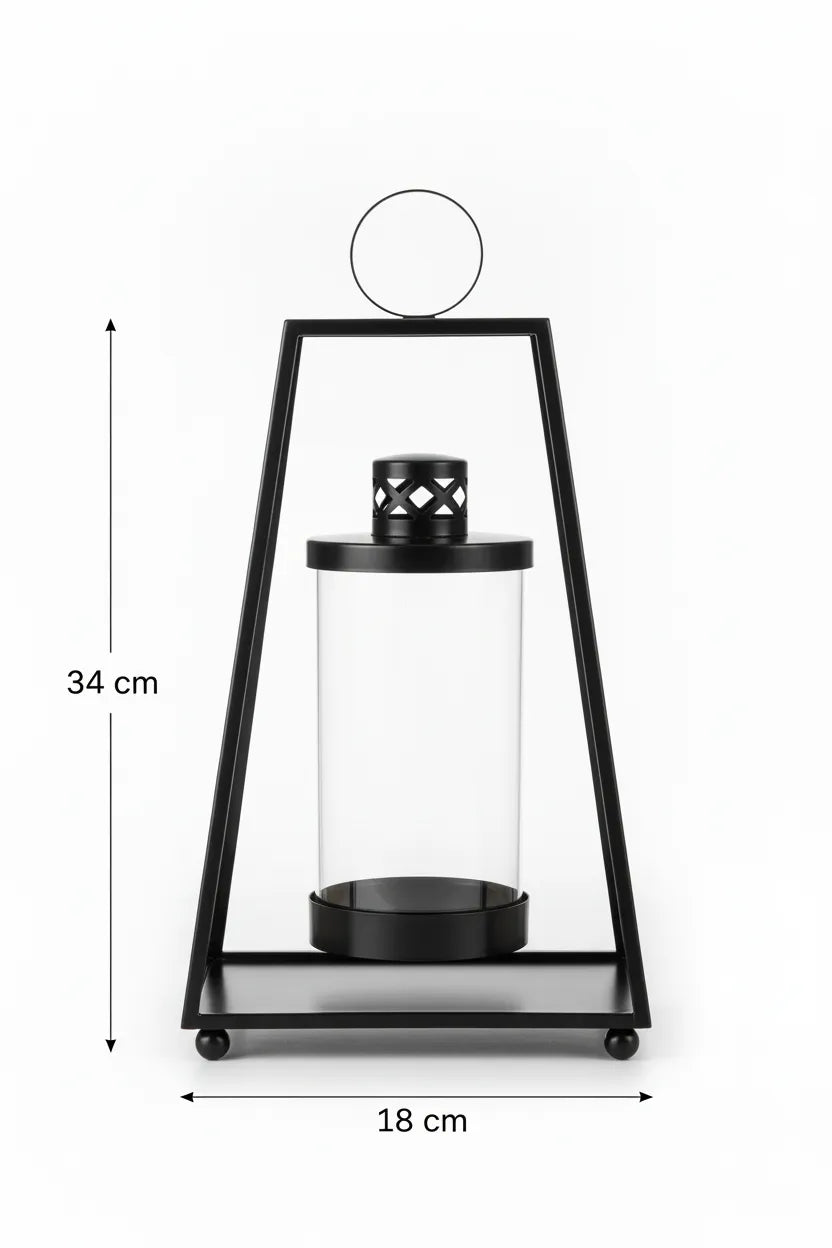 Znicz trapezowy czarny - specyfikacja 34x18 cm
