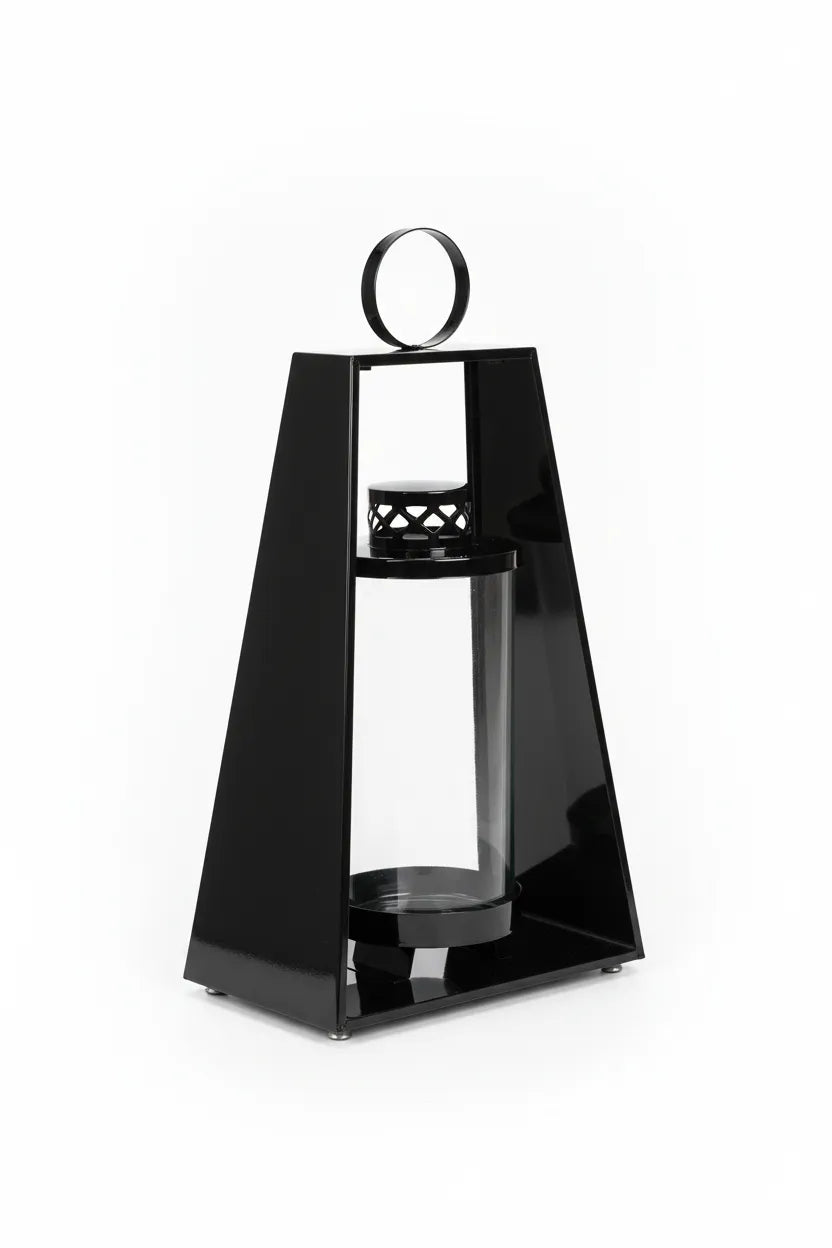 Znicz trapezowy czarny - widok z tyłu