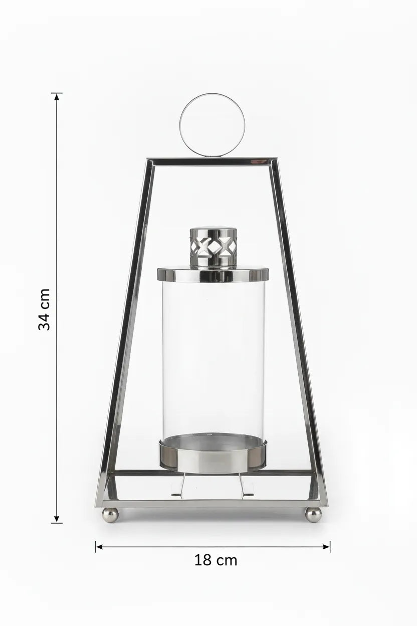 Znicz trapezowy srebrny - specyfikacja 30x18 cm