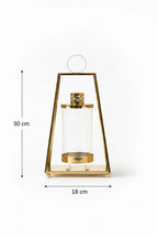 Znicz trapezowy złoty - specyfikacja 30x18 cm