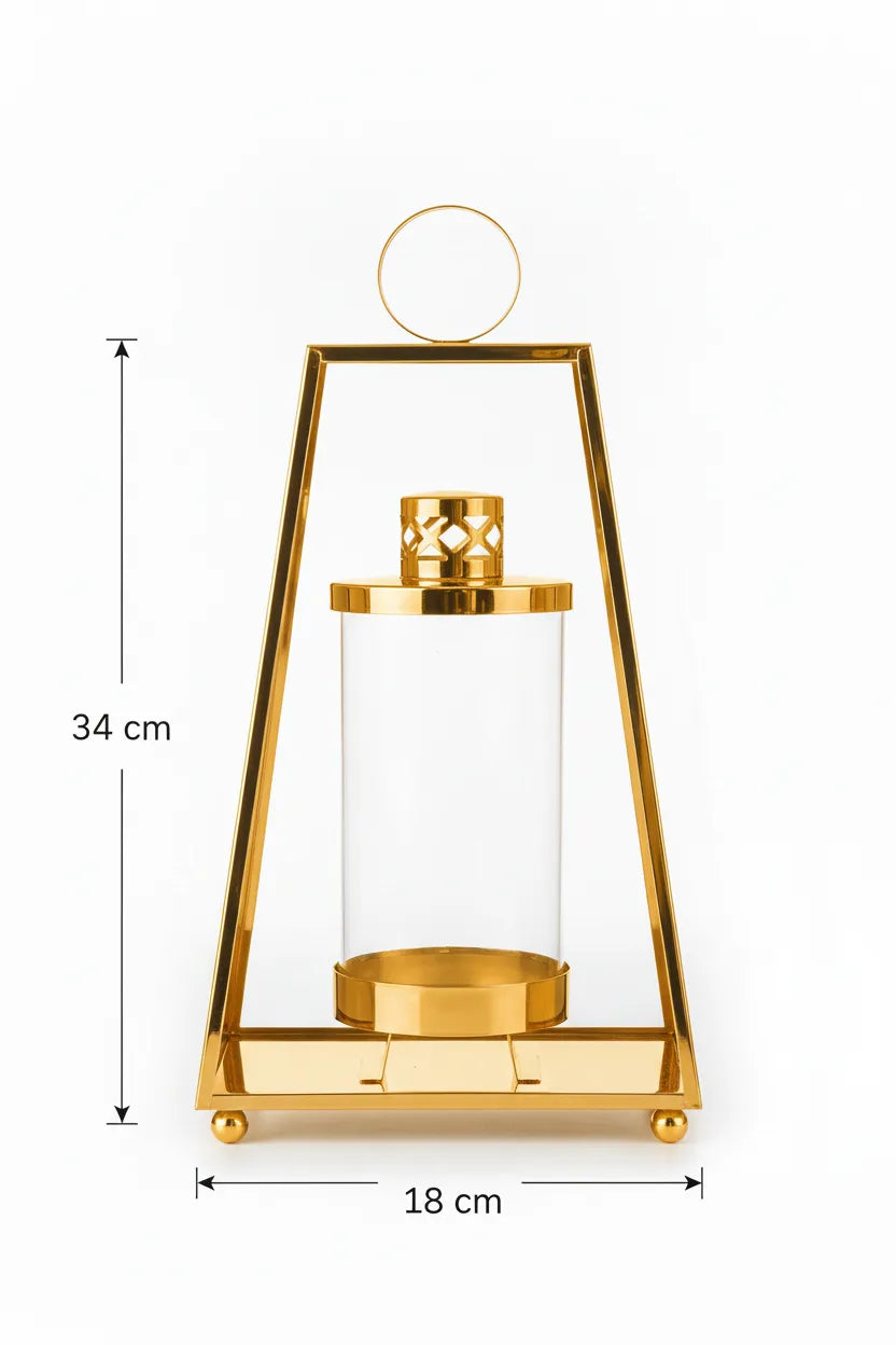 Znicz trapezowy złoty - specyfikacja 34x18 cm